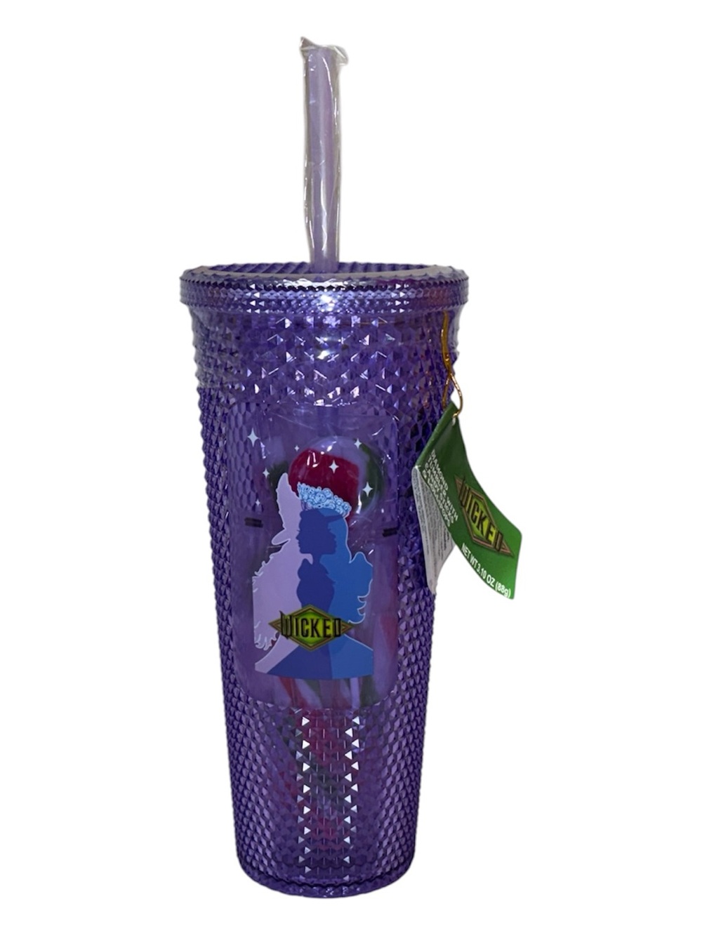 Universal Studios Wicked Diamond Tumbler Purple with Lid &‎ Straw NWT